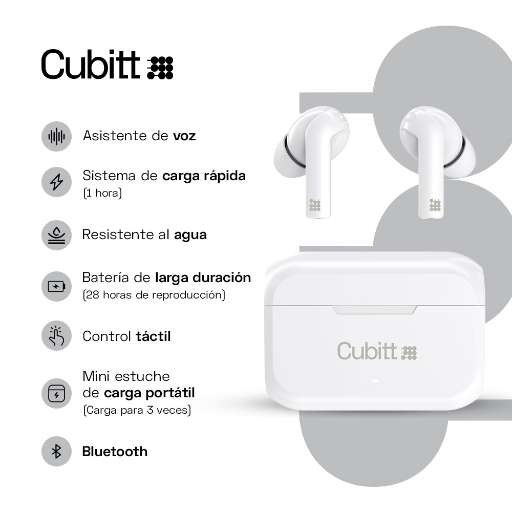 Audífonos Inalámbricos Cubitt Earbuds Gen2 | In-Ear | Bluetooth