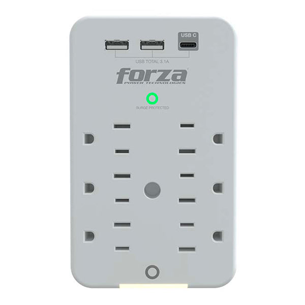 Regleta Forza FWT-631USBC | 120V | Color Blanco - Multimax