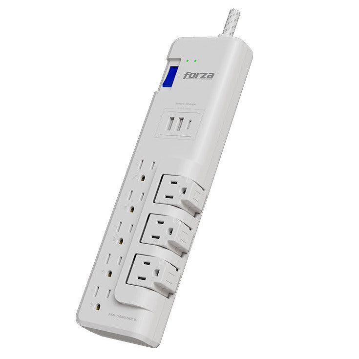 Protector de Voltaje Forza FSP-821RUSBCW | 2700J | 8 Salidas | USB-A | USB-C