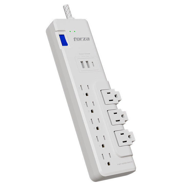 Protector de Voltaje Forza FSP-821RUSBCW | 2700J | 8 Salidas | USB-A | USB-C