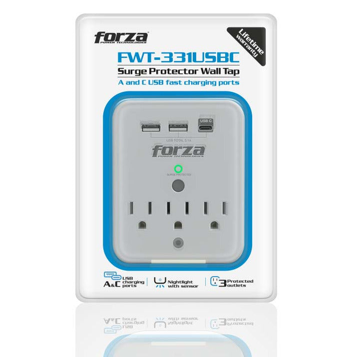 Regleta Forza FWT-331USB | 3 Salidas | USB