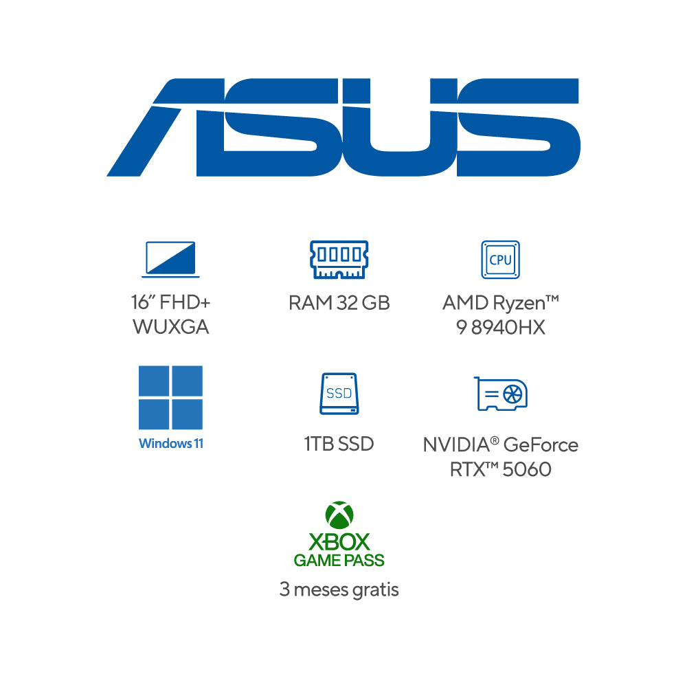 ASUS ROG Strix G16 G614PM | AMD Ryzen 9-8940HX | 32GB RAM | 1TB SSD | 16" | GeForce RTX 5060 | Windows 11 Home