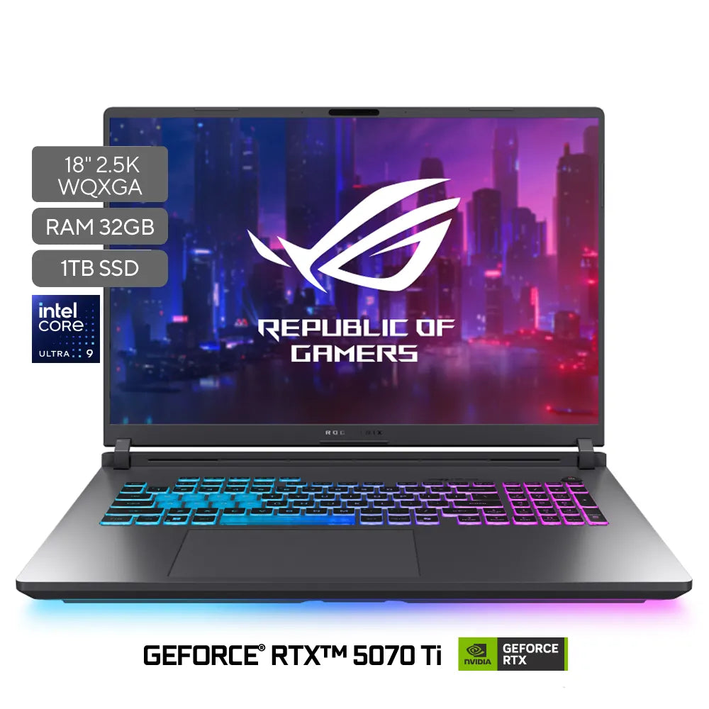 Asus Rog Strix G18 G815LR-S9016W | Intel Core Ultra 9-275HX | 32GB RAM | 1TB SSD | 18" | GeForce RTX 5070Ti | Windows 11 Home
