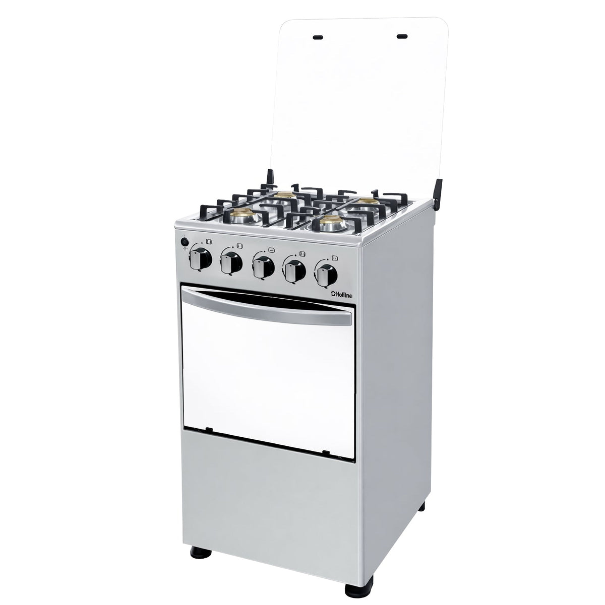 Estufa de Gas Hotline HLGR456F | 20" | 4 Quemadores | Acero Inoxidable