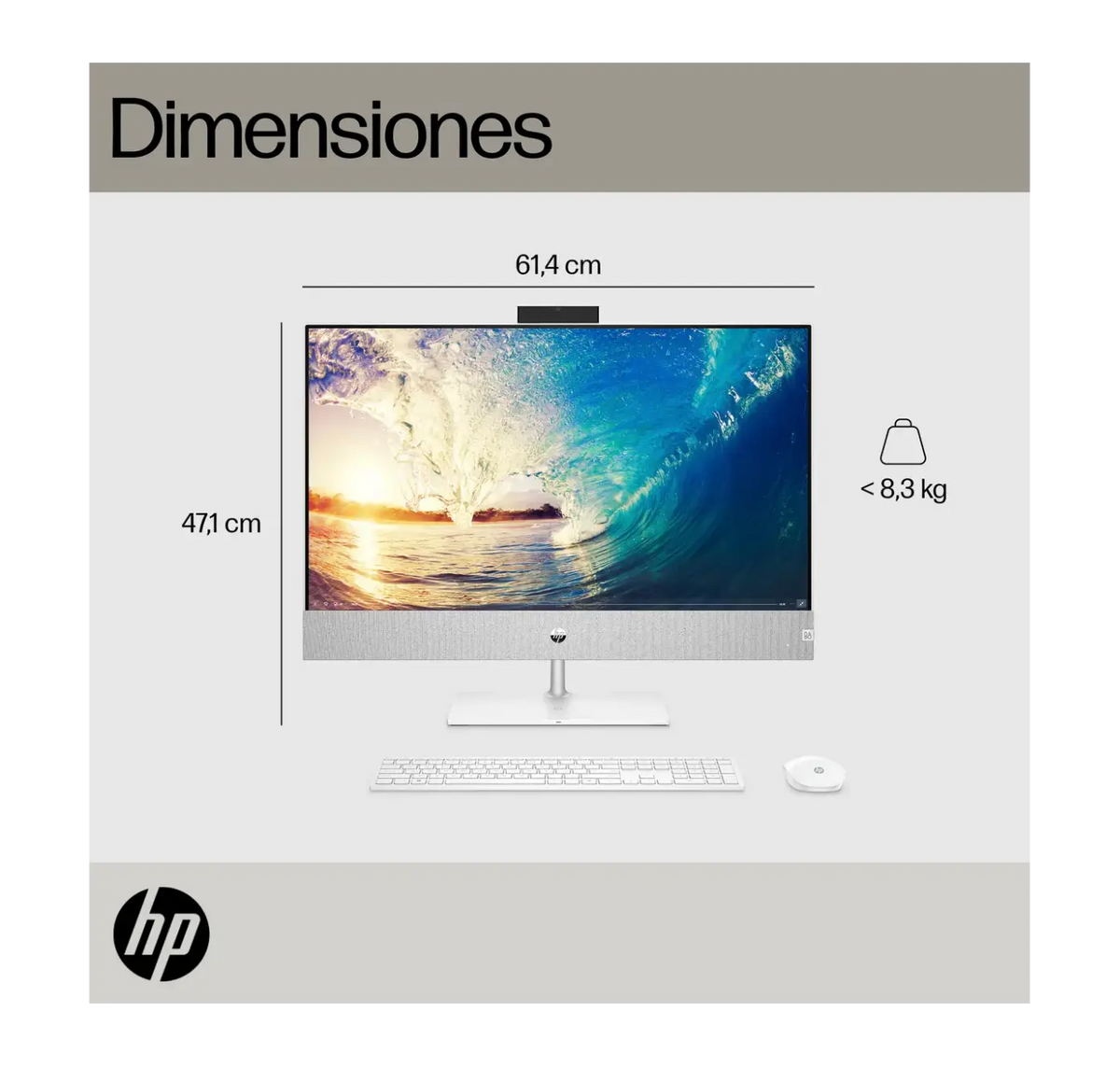 HP Pavilion 27-CA0012LA AMD Ryzen 7 5700U 16GB RAM 512GB SSD | 27&quot; Windows 11 HP Dell Lenovo Apple Computadoras Multimax Panama PSN0111406