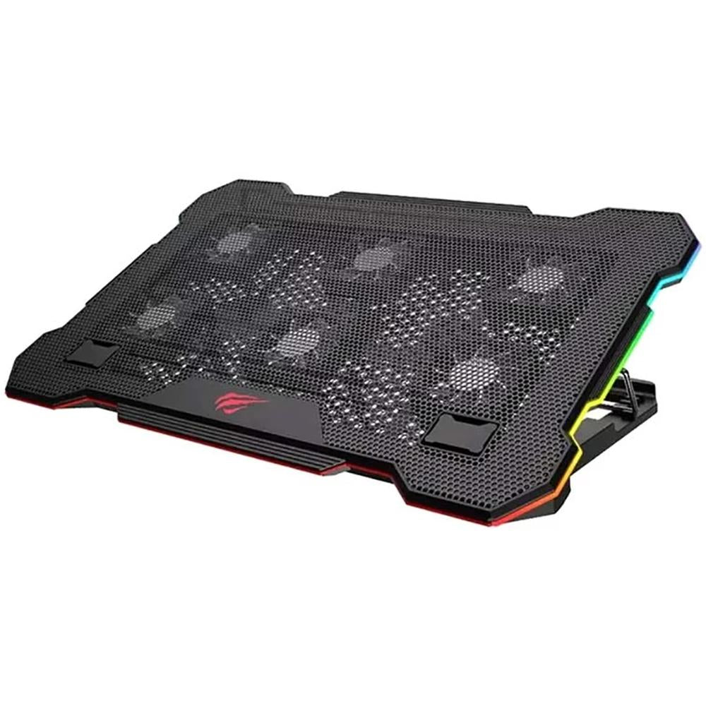 Soporte Havit Cooling Pad F207EE para Notebook | USB | Luces RGB | Color Negro