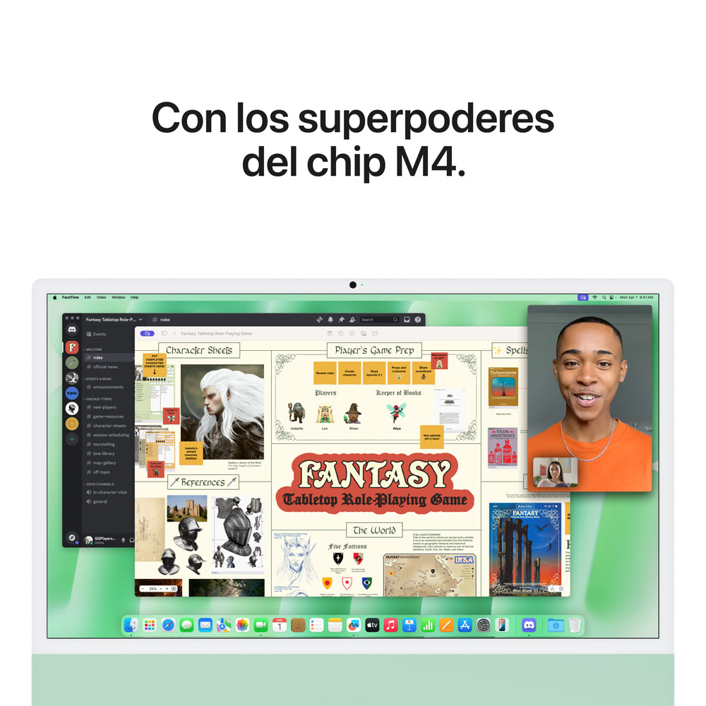 iMac | Apple M4 8 núcleos CPU y 8 núcleos GPU | 16GB RAM | 256GB SSD | 24&quot; | macOS