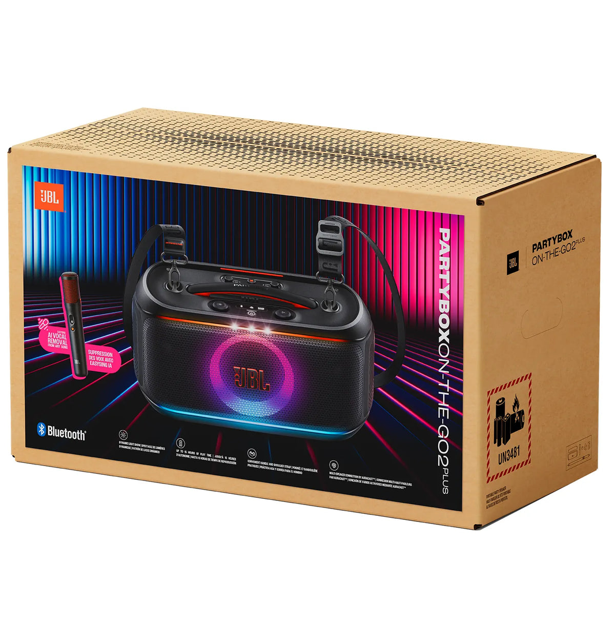 Bocina JBL PartyBox On The Go 2 Plus | 100W | USB | 15Hrs | BT 5.4 | Auracast | Mic