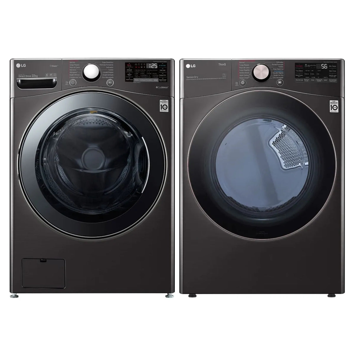 Kit LG Lavadora WM22BV2S6BR + Secadora DF22BV2BR
