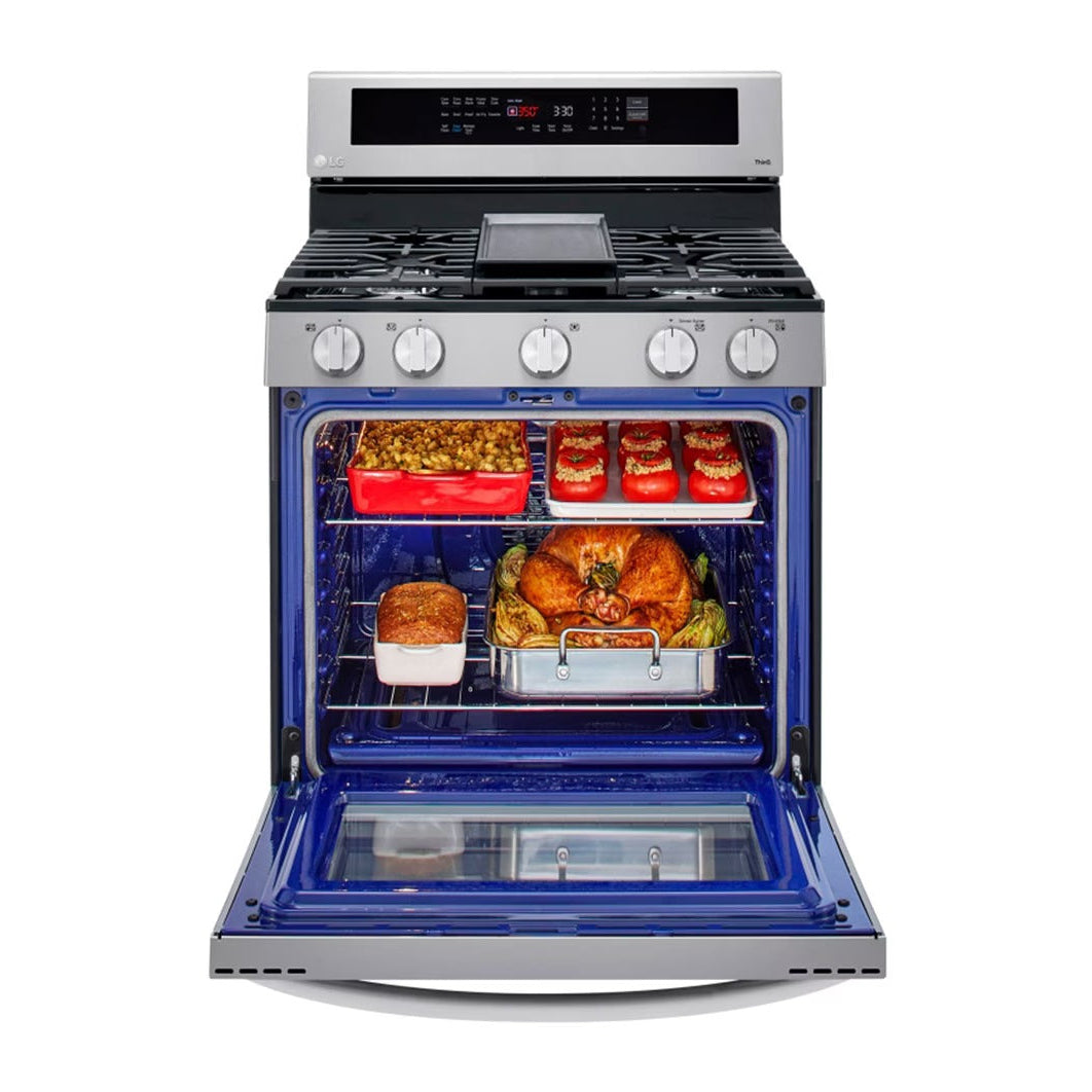 Estufa a Gas LG InstaView LRGL5825F | 30" | 5 Quemadores | Acero Inoxidable