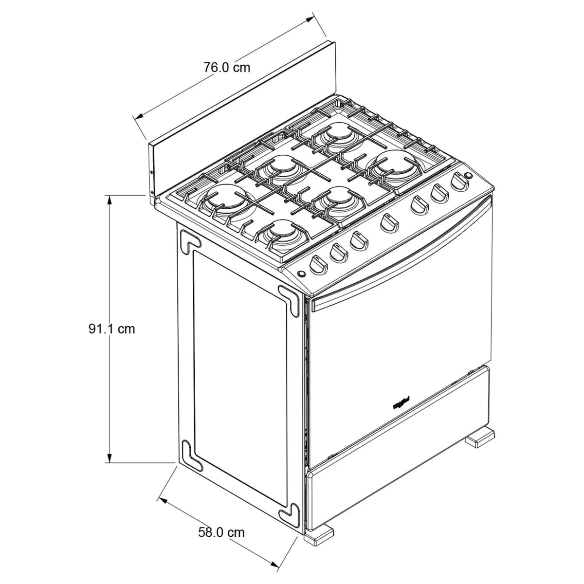 Estufa Whirlpool LWFR3400B | Gas | 30"