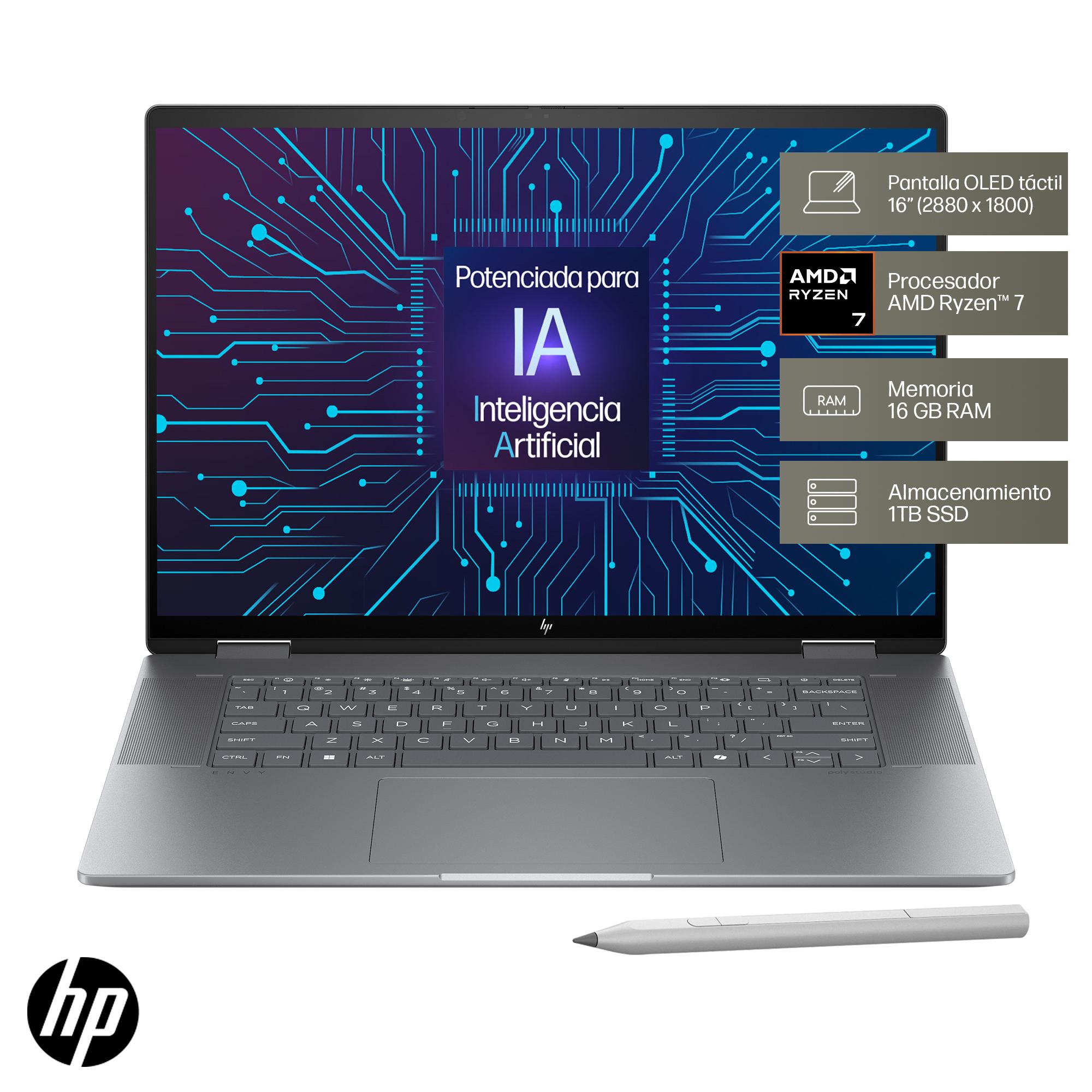Laptop HP Envy x360 16-AD0003LA AMD Ryzen 7 8840HS 16GB RAM  1TB SSD 16" Táctil Windows 11 Multimax Panama  PSN0111263