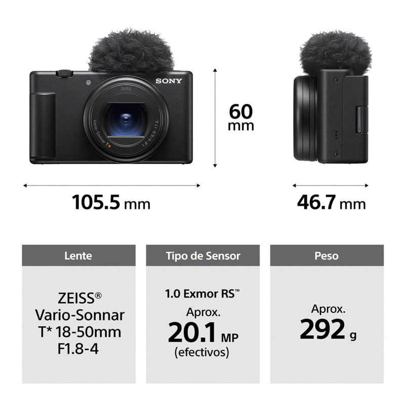 Cámara Digital para Videoblogs Sony ZV-1M2 | 20.1MP | Sensor CMOS Exmor | Wi-Fi | Bluetooth | USB