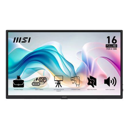 Monitor Portátil MSI PRO MP165 E6 | 15.6" | 1920x1080 | 60Hz | HDMI | USB-C