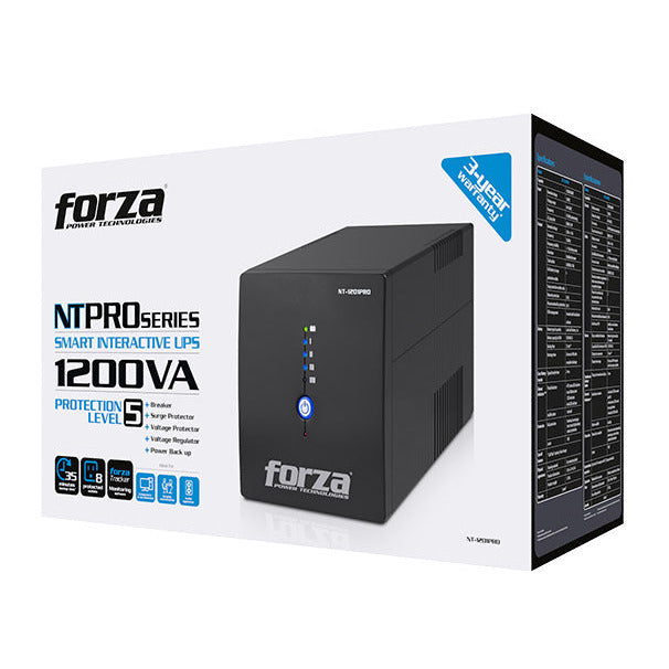 UPS Forza NT-1201PRO | 1200VA/600W | 8 NEMA | Regulador de Voltaje | Protector de Sobretensión