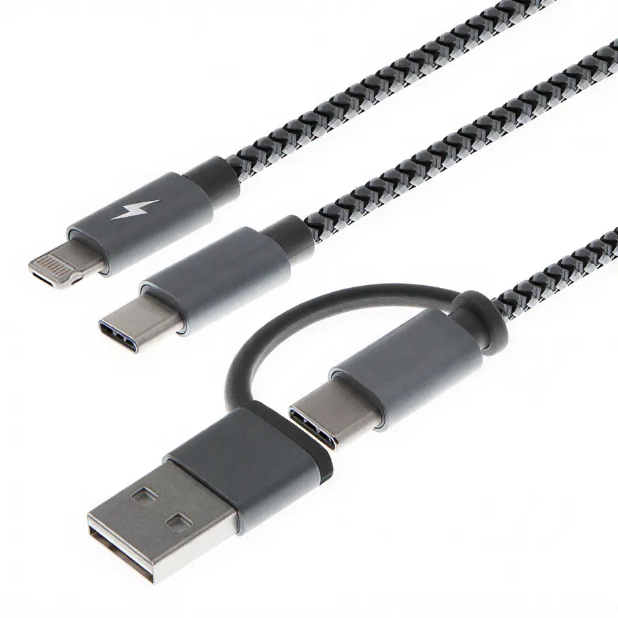 Cable USB XTECH 5 en 1 XTC-560 | USB-A | USB-C | Lightning | Micro USB | 1.2m