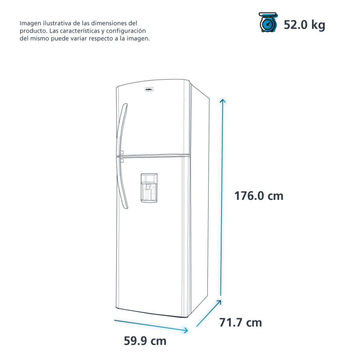 Refrigeradora Mabe RMA300FJMRD0 | 11 Pies Cúbicos | Top Mount | Dispensador | Color Negro Mate - Multimax