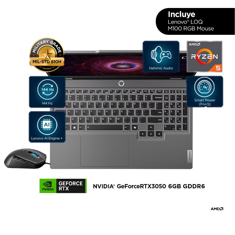 Lenovo LOQ 15ARP9 | AMD Ryzen 5 7235HS | 16GB RAM | 512GB SSD | 15.6&quot; | GeForce RTX 3050 | Windows 11