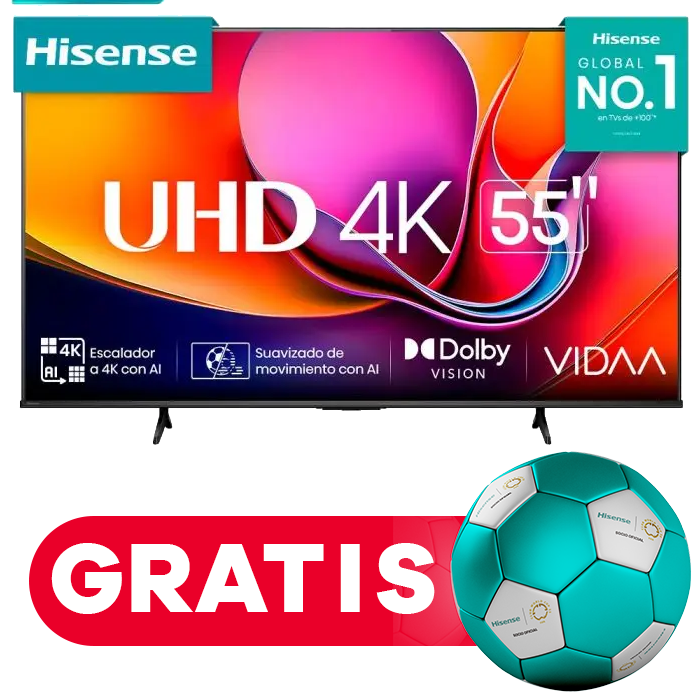 Televisor Hisense 55A6NV | 55&quot; | 4K | VIDAA | HDMI | USB | Wi-Fi | Bluetooth