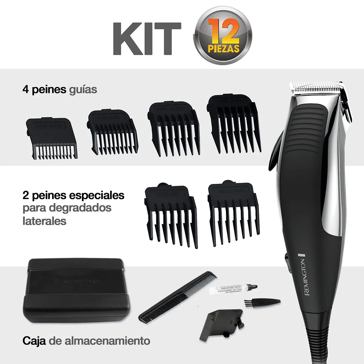 Cortador Cabello Remington Grooming Kit HC1080 | 12 Piezas