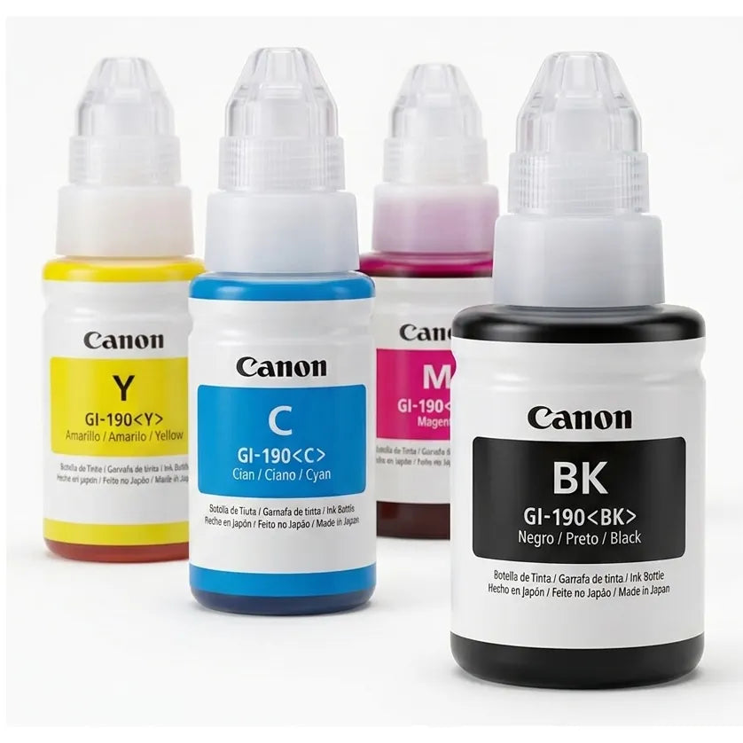 Tinta Canon GI-190 Combo 4-Pack (Negro, Magenta, Cyan, Amarillo)