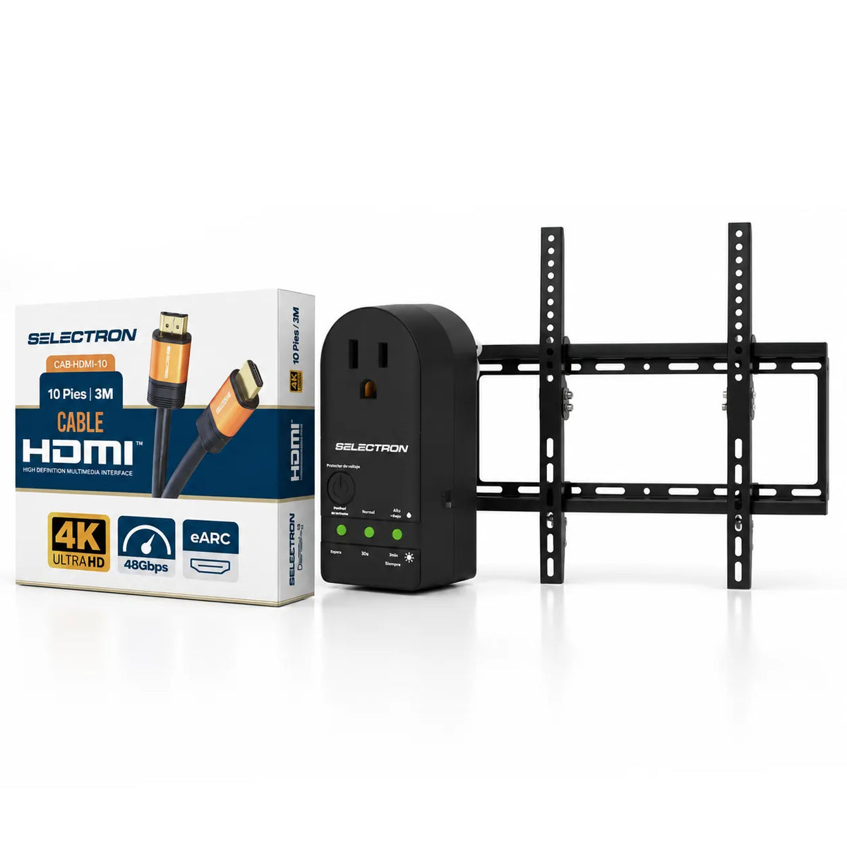 Combo TV Fest - Protector de voltaje + Soporte + Cable HDMI