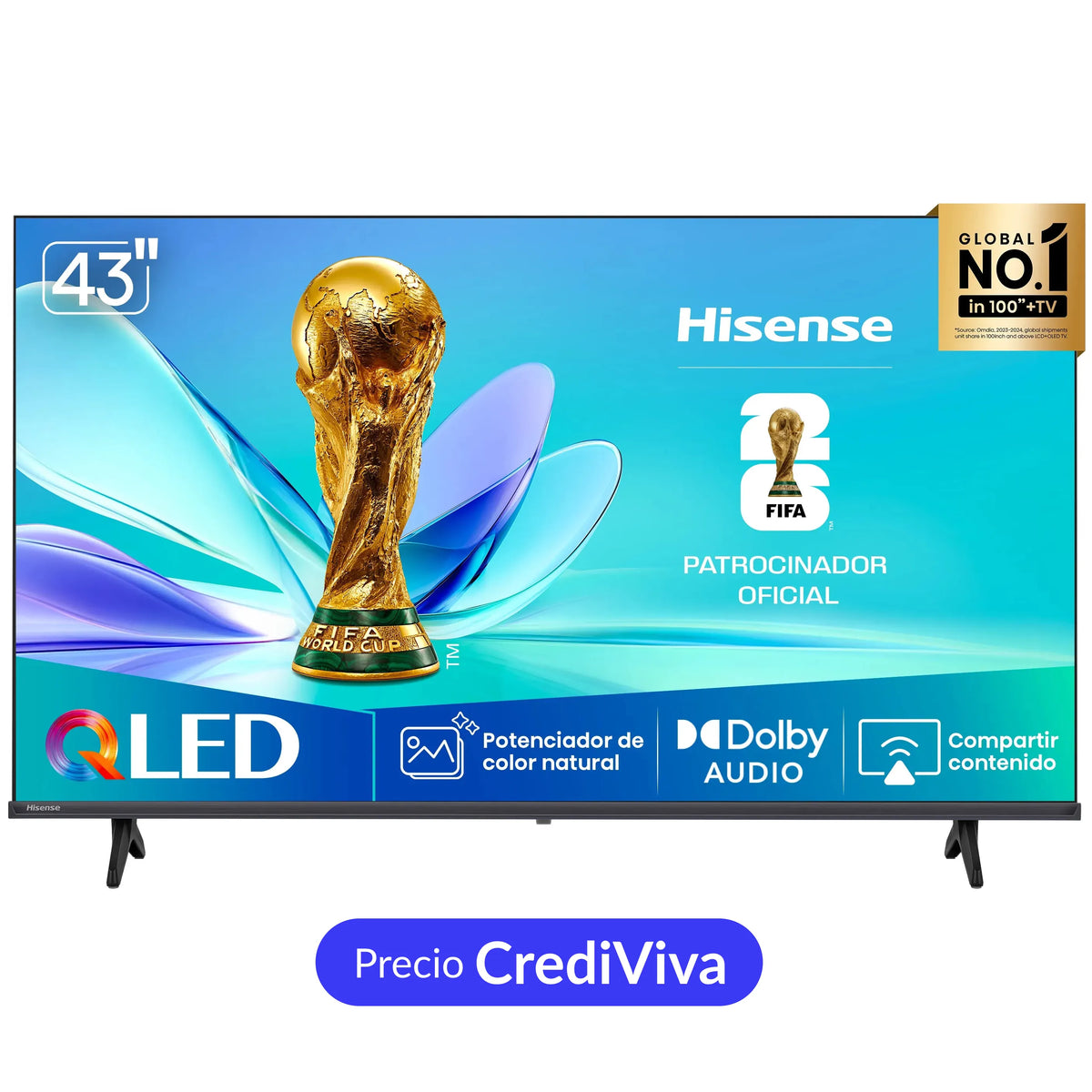 Televisor Hisense 43Q4SV | VIDAA | 43" | Full HD | HDMI | USB | Wi-Fi | Bluetooth | DVB-T