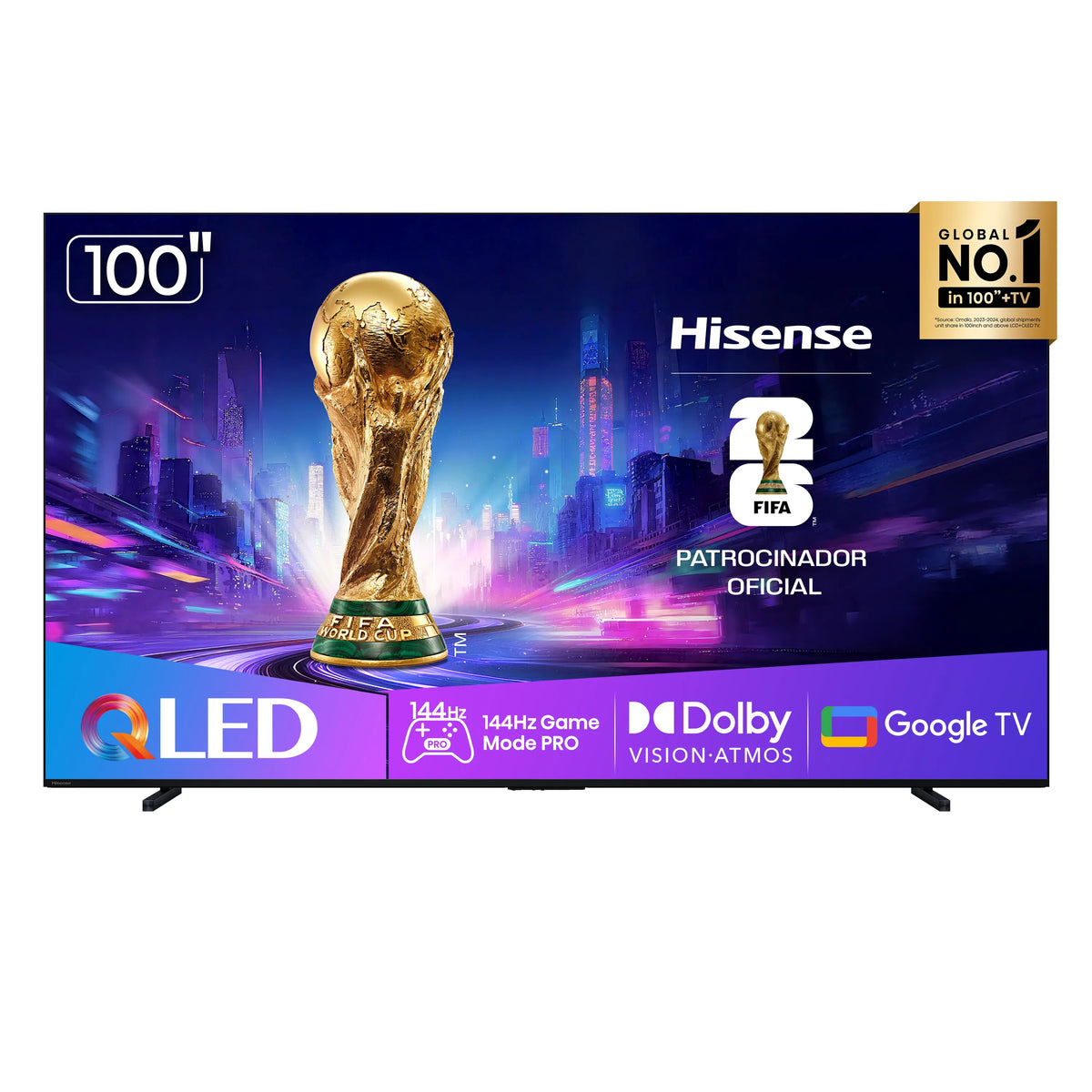 Televisor Hisense 100Q7QG | Google TV | 100" | 4K | HDMI | USB | Wi-Fi | Bluetooth