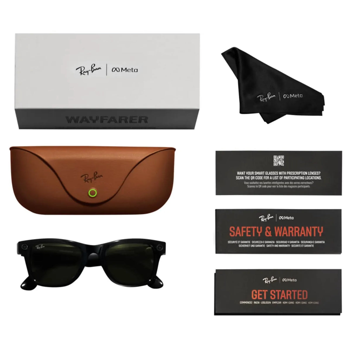 Ray-Ban Meta Glasses Wayfarer | Gen 1 | Brillante | Lentes Verdes