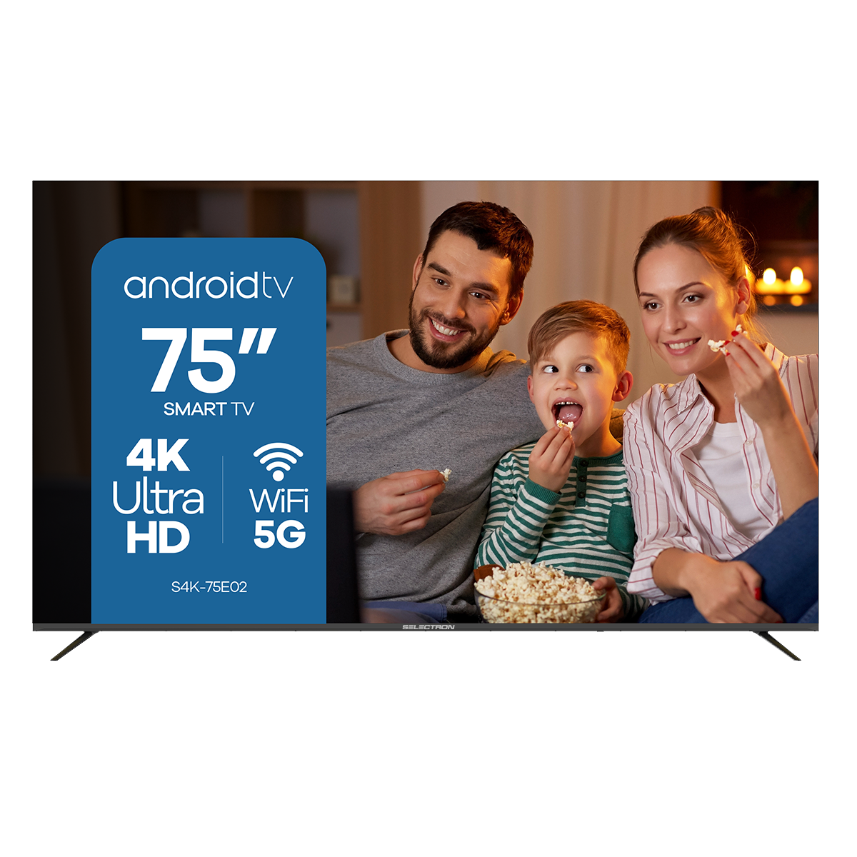 Televisor Selectron S4K-75E02 | Android | 75&quot; | 5G | UHD | Wi-Fi | Bluetooth | DVB-T