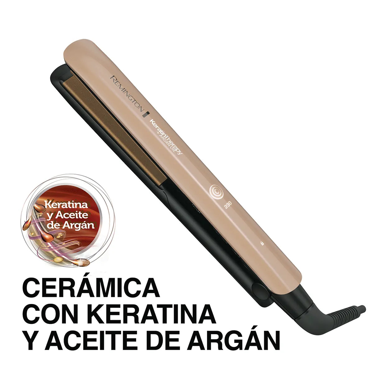 Plancha de Cabello Remington Keratina y Aceite de Argan S8599
