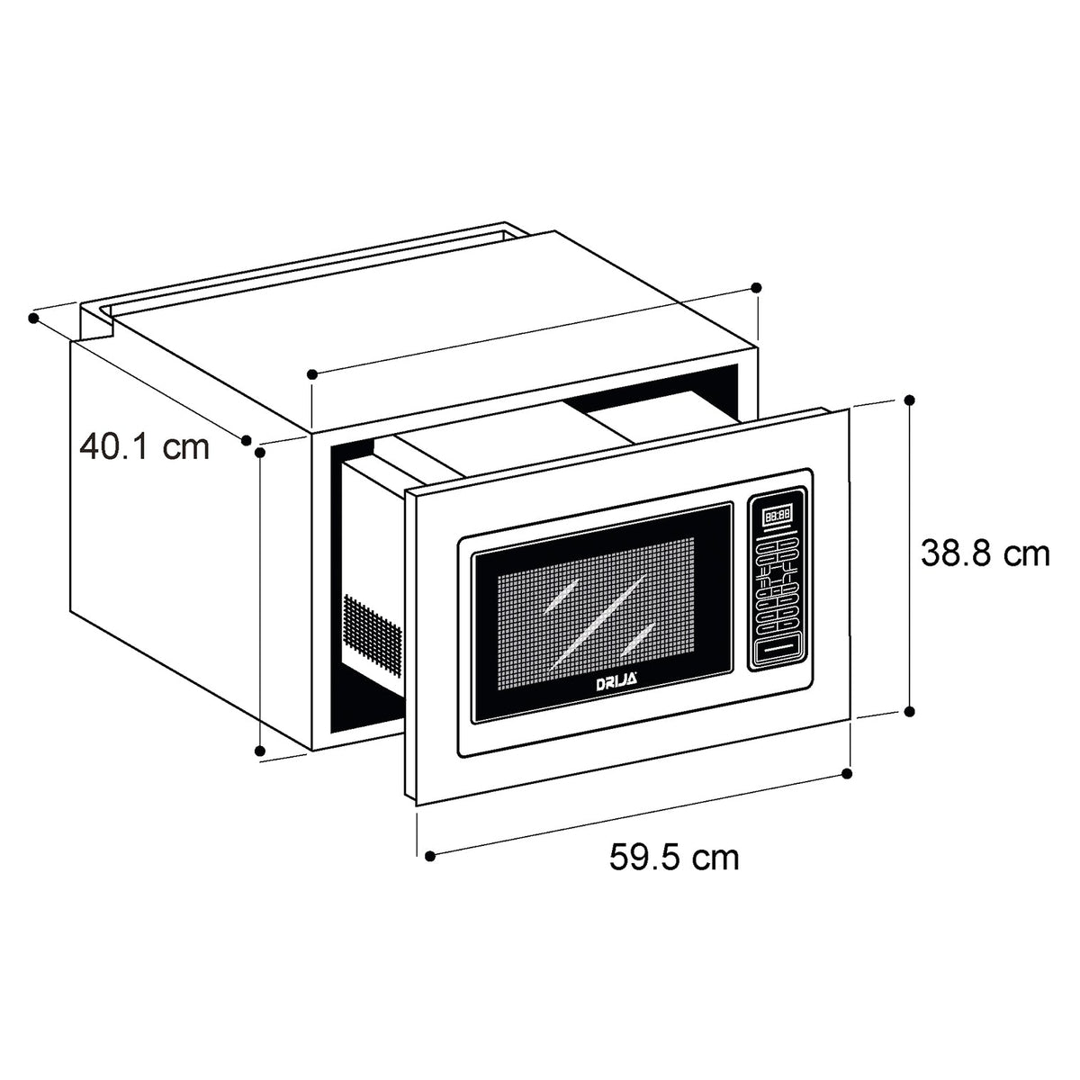Horno Microondas Drija Sorrento 25L | Empotrable | 59.5 cm