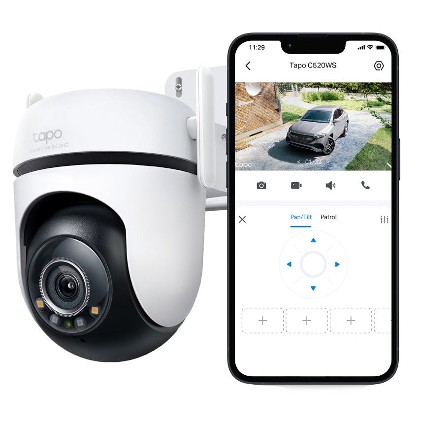 Cámara de Vigilancia TP-Link Tapo C520WS | 2K QHD 2560x1440 | Wi-Fi | Visión Nocturna | 360°