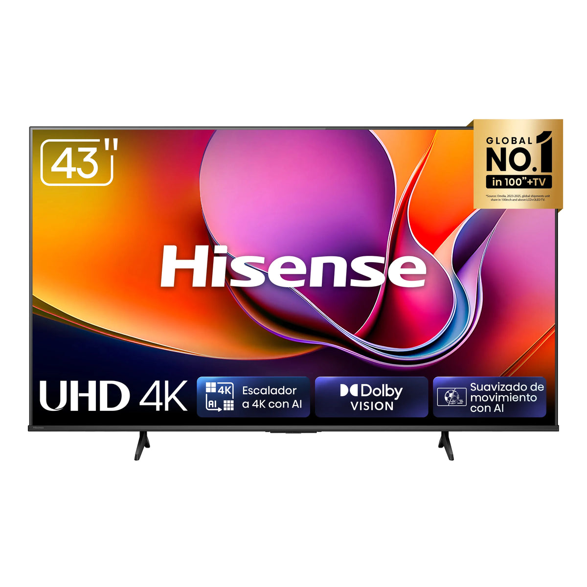 Televisor Hisense 43A6NV | VIDAA | 43" | 4K | HDMI | USB | Wi-Fi | Bluetooth | DVB-T