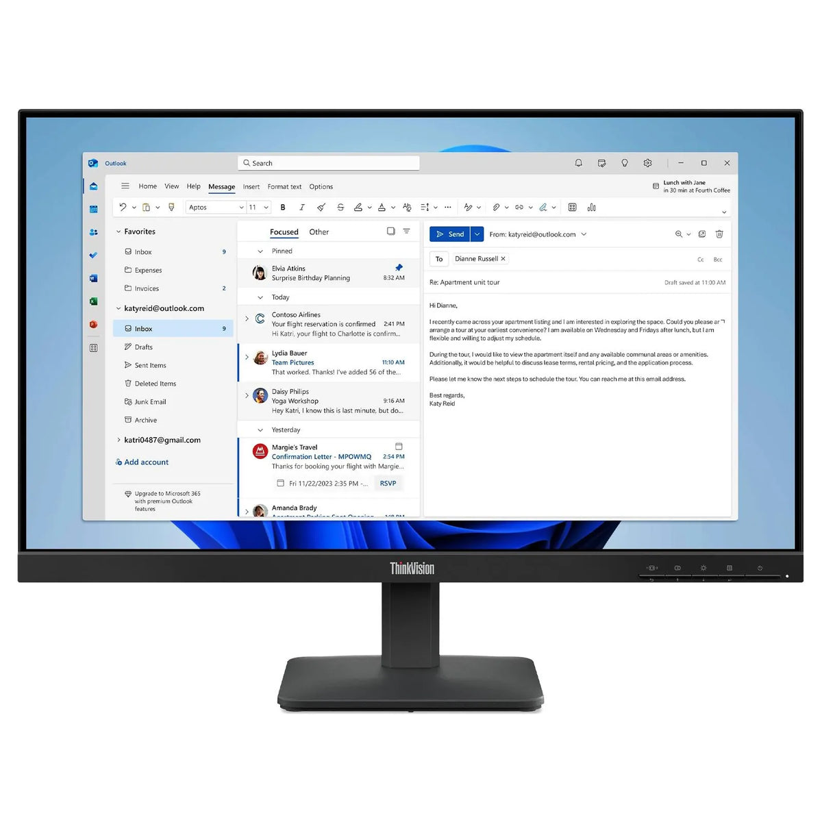 Monitor Lenovo ThinkVision S24-4e | 24" | 1920x1080 | 100Hz | HDMI | VGA