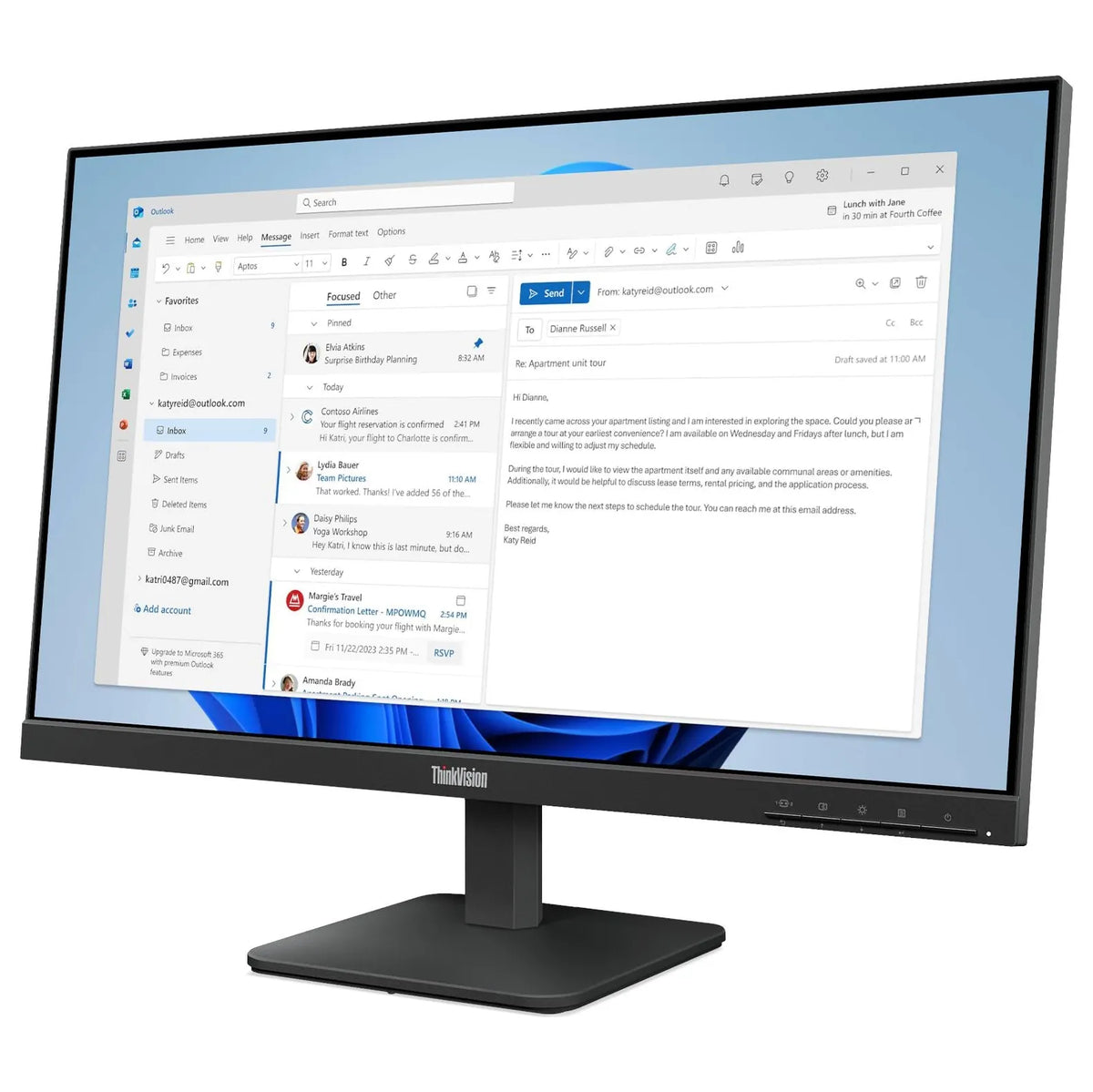 Monitor Lenovo ThinkVision S24-4e | 24" | 1920x1080 | 100Hz | HDMI | VGA