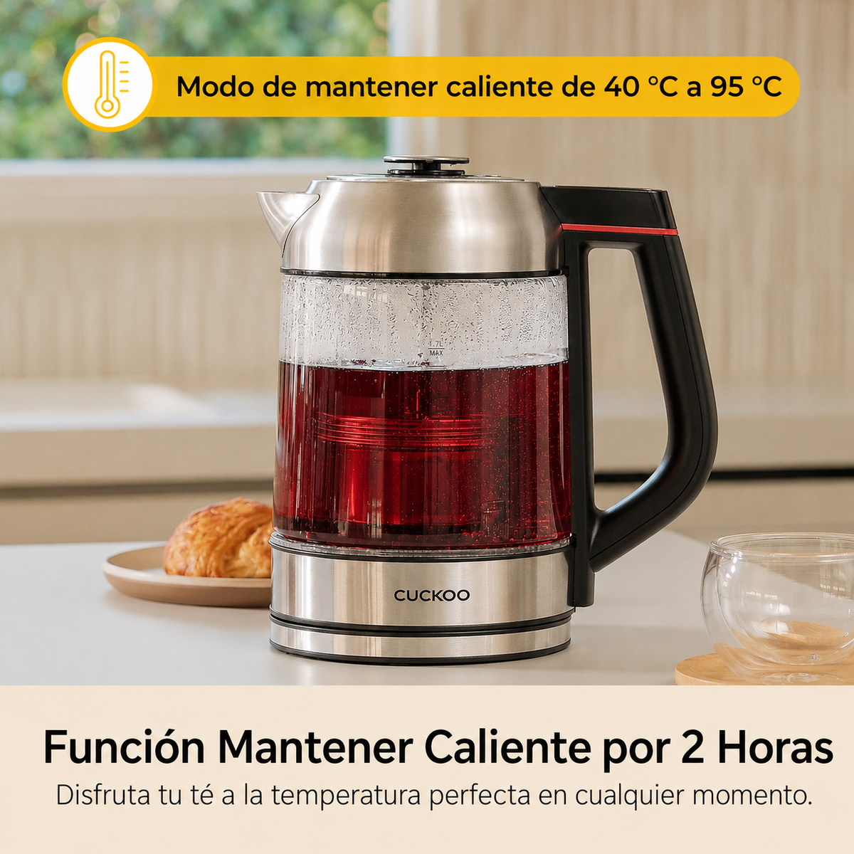 Tetera de Vidrio CUCKOO CK-G170BS | Con Infusor
