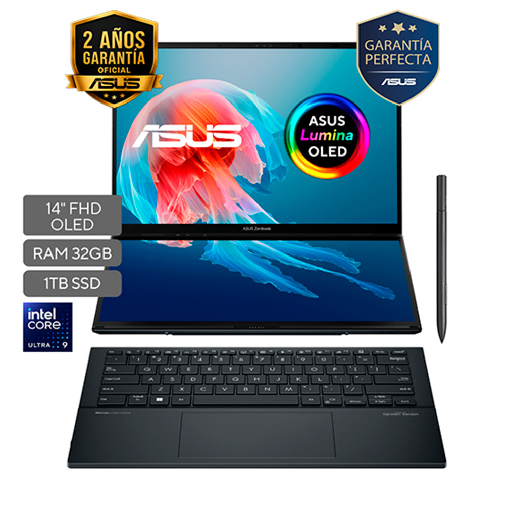 Asus Zenbook Duo UX8406CA-QL078W | Intel Core Ultra 9 285H | 32GB RAM | 1TB SSD | 14" | Windows 11 Home