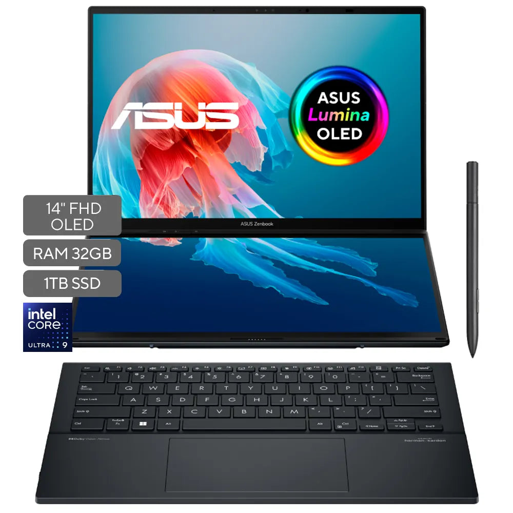 Asus Zenbook Duo UX8406CA-QL078W | Intel Core Ultra 9 285 H | 32GB RAM | 1TB SSD | 14" | Windows 11 Home