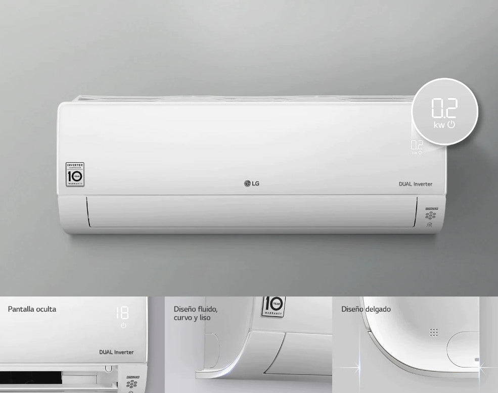 Aire Acondicionado Residencial LG DUALCOOL VM122C9 | Inverter | 12000BTU | SEER 17.5 | Wi-Fi - Multimax