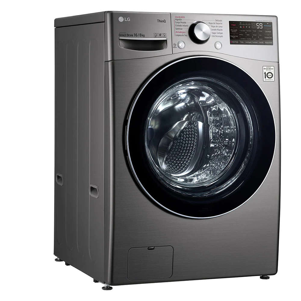 Lavadora/Secadora Eléctrica LG WD16SG2S6 | Lavadora 16Kg | Secadora 8Kg | Carga Frontal | Color Plateado - Multimax