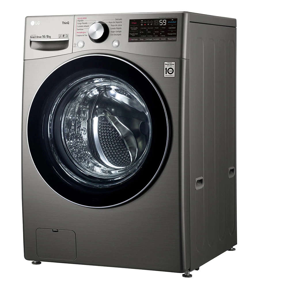 Lavadora/Secadora Eléctrica LG WD16SG2S6 | Lavadora 16Kg | Secadora 8Kg | Carga Frontal | Color Plateado - Multimax