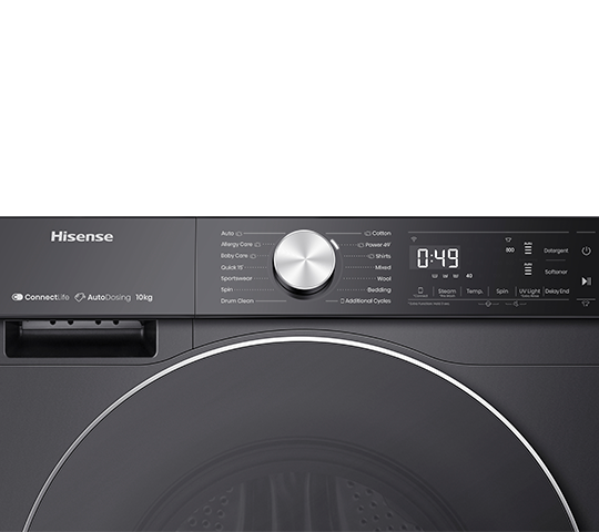 Lavadora y Secadora Hisense WD5S1545BB | 2 en 1 | Eléctrica | 15KG -10KG | Wi-Fi | Carga Frontal