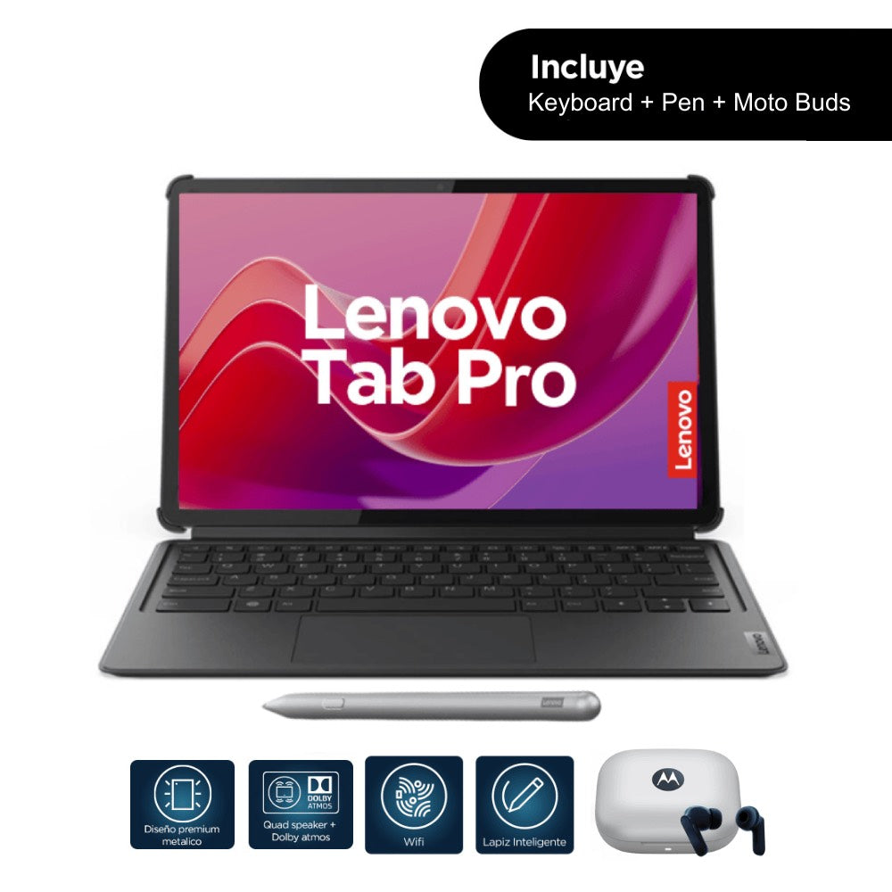 Lenovo Idea Tab Pro | 12.7&quot; | 8GB RAM | 256GB | Wi-Fi (Incluye Teclado + Lenovo Pen Plus + Audífonos Moto Buds)