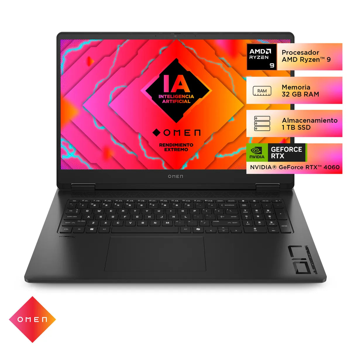 HP OMEN 17-DB0009LA | AMD Ryzen 9 8945HS | 32GB RAM | 1TB SSD | 17.3&quot; | GeForce RTX 4060 | Windows 11