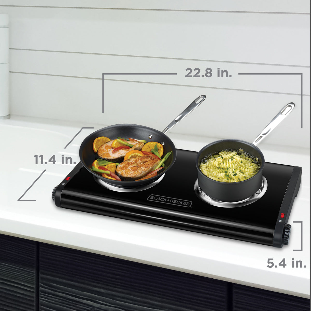Hornilla Eléctrica Black &amp; Decker DB1002B | 2 quemadores | 1500W