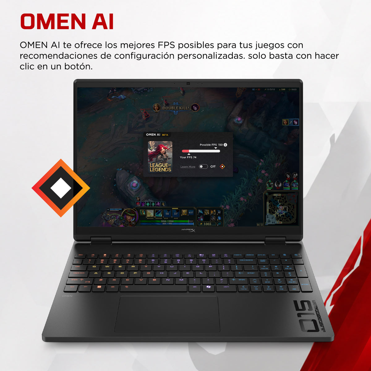 HP HyperX OMEN 15-GB0007LA | AMD Ryzen 7-8745HX | 16GB RAM | 512GB SSD | 15.6" | GeForce RTX 5050 | Windows 11