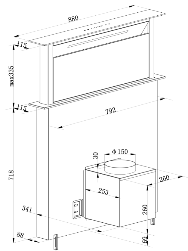 Extractor Drija Isla 90 | 36" | Tipo Arco