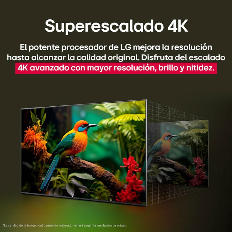 Televisor LG QNED73 AI 4K | webOS | 55" | 4K | HDMI | USB | Wi-Fi | Bluetooth | DVB-T