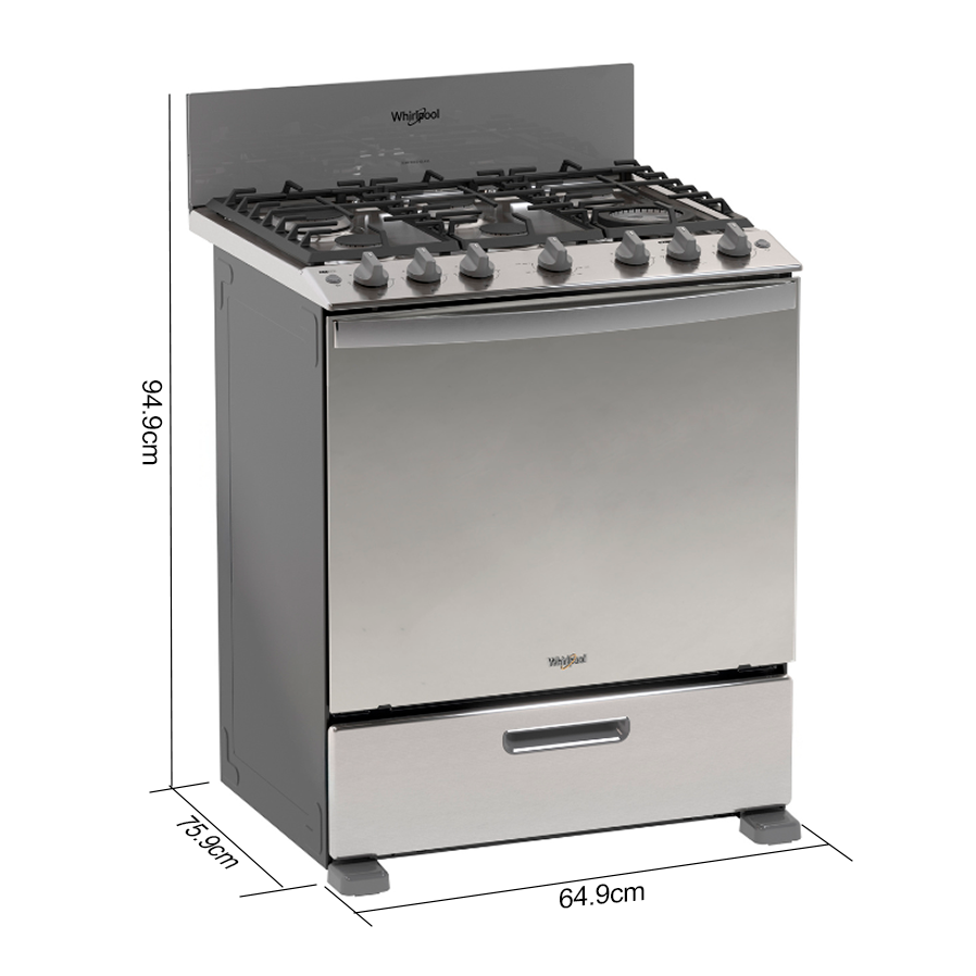 Estufa Whirlpool LWFR5050S | Gas | 30" | Gris | Air Fryer
